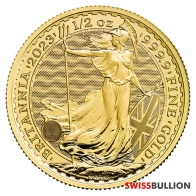 Moneda Britannia Británica de oro 2023 de ½ onza