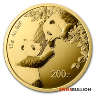 Moneda de Oro de 15 gramos del Panda Chino 2023