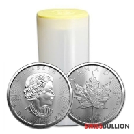 Tube of 25 x 1 Ounce 2023 Silver Maple Leaf Coin 