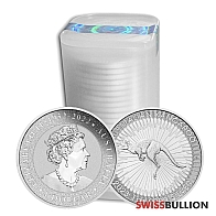 1 Ounce 2023 Silver Kangaroo - Tube of 25 Coins