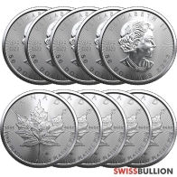 Venta al por mayor 10 x 1 Oz 2023 Monedas de Hoja de Arce de Platino