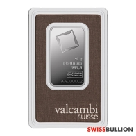 Lingote de platino Valcambi de 50 Gramos