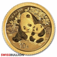 Moneda de oro de 1 gramo del Panda chino 2024