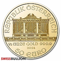 Moneda Filarmónica austriaca de oro de ½ onza 2023