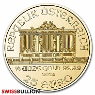  Moneda Filarmónica austriaca de oro 2024 de ¼ de onza