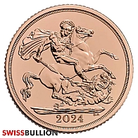 Moneda de oro soberana británica de 2024