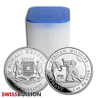 Tube of 20 x 2024 Somalian Elephant 1 Oz African Wildlife Silver Coin