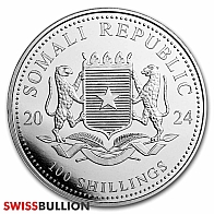 2024 Somalian Elephant 1 Oz African Wildlife Silver Coin