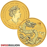2024 Perth Mint 1/4 Ounce Lunar Year of the Dragon Gold Coin