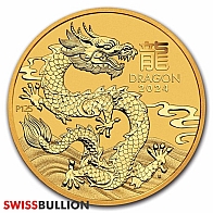 2024 Perth Mint 1/4 Ounce Lunar Year of the Dragon Gold Coin