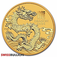 2024 Perth Mint 1/2 Ounce Lunar Year of the Dragon Gold Coin