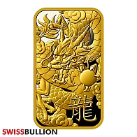 1 Gram Argor Heraeus Gold Bar - Lunar Dragon
