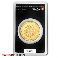 Kinebar de oro redondo Argor Heraeus de 1 onza