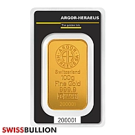Kinebar de oro Argor Heraeus de 100 gramos