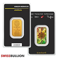 10 Gram Argor Heraeus Kinebar Gold Bar