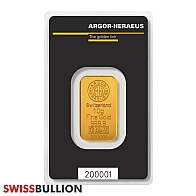 10 Gramo Argor Heraeus Kinebar Lingote de Oro