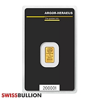 1 Gramo Lingote de Oro Argor-Heraeus Kinebar