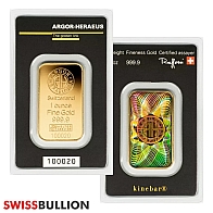 1 Ounce Argor Heraeus Gold Kinebar