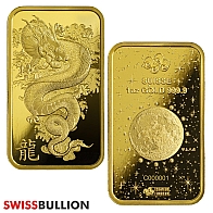 1 Ounce PAMP Legends Azure Gold Bar - Year of the Dragon