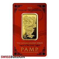 1 Ounce PAMP Legends Azure Gold Bar - Year of the Dragon