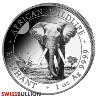 2025 Somalian Elephant 1 Oz African Wildlife Silver Coin