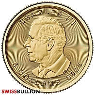  1/10 Ounce 2025 Maple Leaf Gold Coin