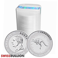 1 Ounce 2025 Silver Kangaroo - Tube of 25 Coins