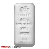 PAMP Suisse 500 Gram Cast Silver Bar