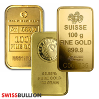 100 Gram Gold Bar - VAT-Free Storage