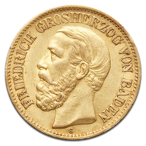 10 Mark Gold - Grand Duke Friedrich I - Baden - 1872-1901